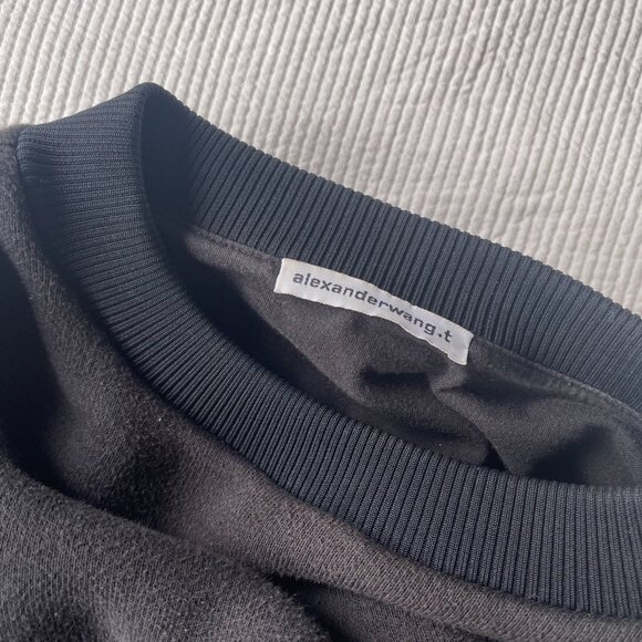 Alexanderwang.t Cropped Bubble Hem Sweatshirt - Picture 3 of 4